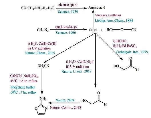 Figura 1: Proceso de síntesis de compuestos orgánicos utilizando HCN como materia prima