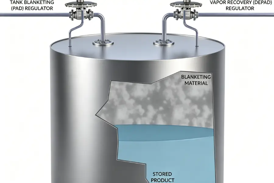 CS2 storage tank design with water padding and nitrogen blanketing system