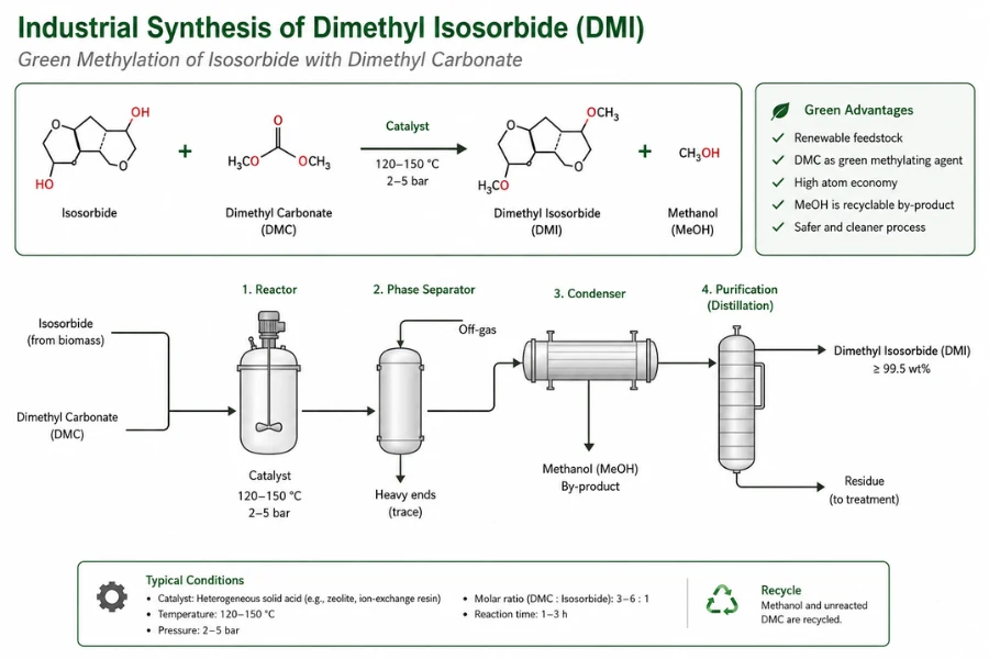 proceso ecológico de síntesis de dimetil isosorbida mediante carbonato de dimetilo