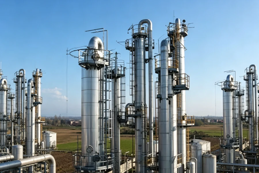 structured packing inside high-efficiency distillation column