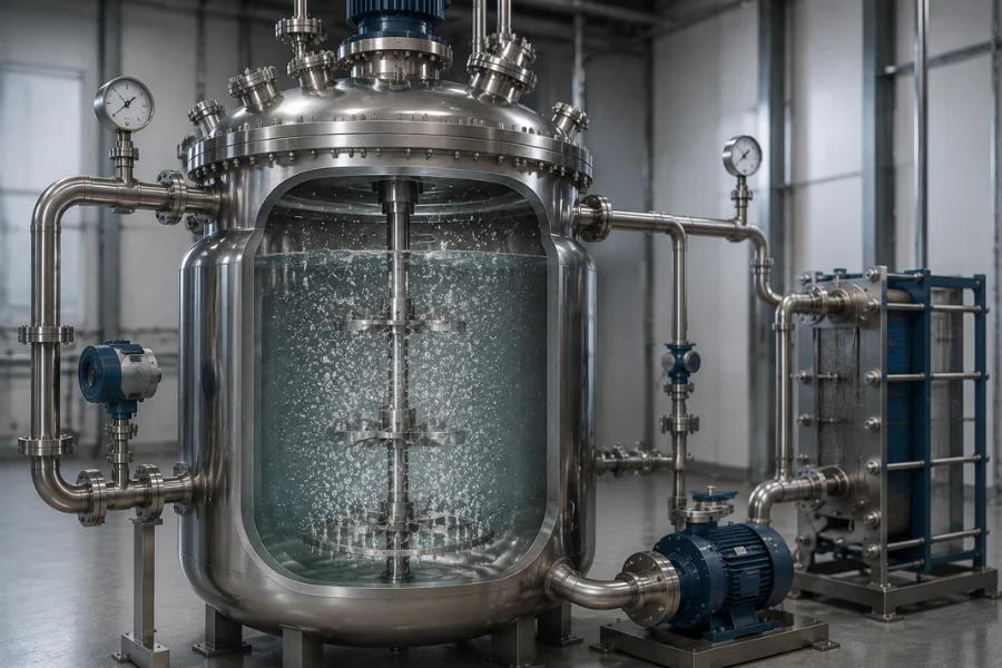 CO₂-based polymerization reactor for gas-liquid mass transfer and industrial scale-up