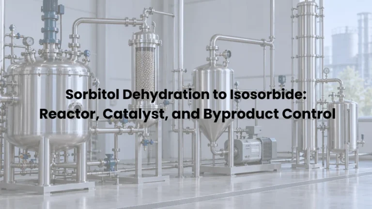 Sorbitol Dehydration to Isosorbide: Reactor, Catalyst, and Byproduct Control
