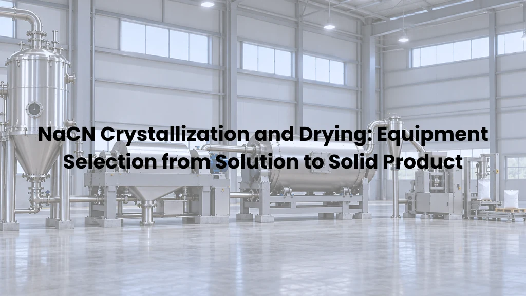 NaCN Crystallization and Drying: Equipment Selection from Solution to Solid Product